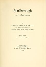 Cover of: Marlborough: and other poems