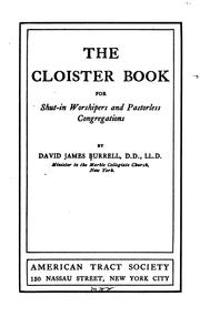 Cover of: The Cloister Book: For Shut-in Worshipers and Pastorless Congregations