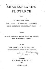 Cover of: Shakespeare's Plutarch by Walter W. Skeat, Plutarch, Thomas North