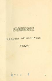 Cover of: Memoirs of Socrates for English readers.