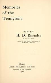Cover of: Memories of the Tennysons