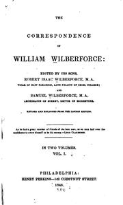 Cover of: The Correspondence of William Wilberforce