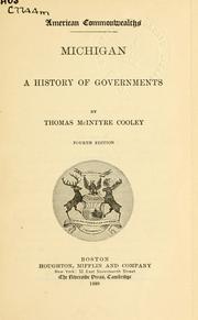 Cover of: Michigan, a history of governments.