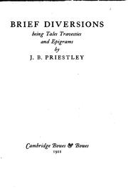 Cover of: Brief Diversions: Being Tales, Travesties and Epigrams