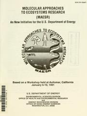 Cover of: Molecular approaches to ecosystems research (MAESR) |
