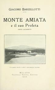 Cover of: Monte Amiata e il suo profeta (David Lazzaretti)