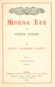 Cover of: Morna Lee, and other poems.