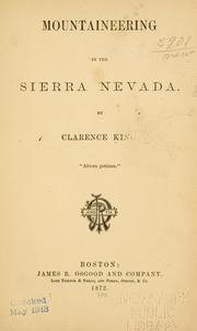 Cover of: Mountaineering in the Sierra Nevada