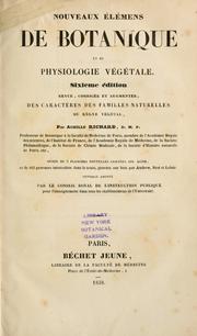 Cover of: Nouveaux lmens de botanique et de  physiologie vgtales.