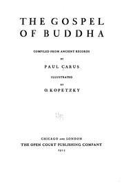 Cover of: Gospel of Buddha by Paul Carus