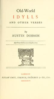 Cover of: Old-world idylls and other verses