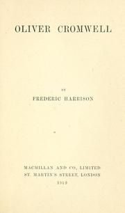 Cover of: Oliver Cromwell by Frederic Harrison