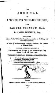 Cover of: The Journal of a Tour to the Hebrides, with Samuel Johnson, LL.D. by James Boswell