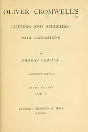 Cover of: Oliver Cromwell's letter and speeches