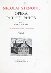 Cover of: Opera philosophica. by Nicolaus Steno