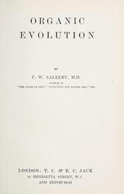 Cover of: Organic evolution