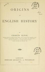 Cover of: Origins of English history