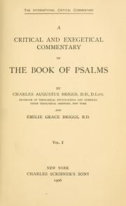 Cover of: A critical and exegetical commentary on the book of Psalms
