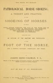 Cover of: Pathological horse-shoeing