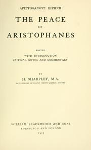 Cover of: The  Peace of Aristophanes.
