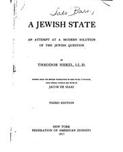 Cover of: A Jewish State: An Attempt at a Modern Solution of the Jewish Question