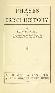 Cover of: Phases of Irish history. by Eoin Mac Neill