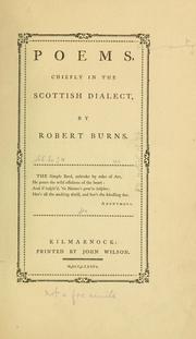 Cover of: Poems, chiefly in the Scottish dialect by Robert Burns