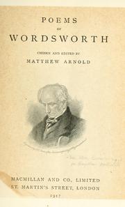 Cover of: Poems of Wordsworth by William Wordsworth