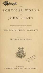 Cover of: Poetical works. by John Keats