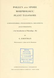 Cover of: Pollen and spore morphology/plant taxonomy by G. Erdtman