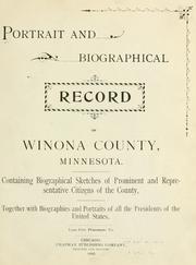 Cover of: Portrait and biographical record of Winona County, Minnesota by 