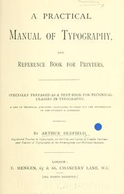 Cover of: A practical manual of typography, and reference book for printers