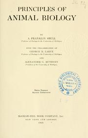 Cover of: Principles of animal biology by A. Franklin Shull