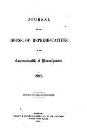 Cover of: Journal of the House of Representatives of the Commonwealth of Massachusetts