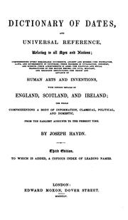 Cover of: Dictionary of dates, and universal reference