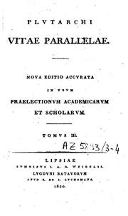 Cover of: Plutarchi Vitae parallelae