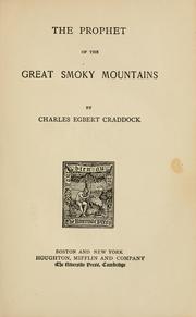 Cover of: prophet of the Great Smoky Mountains