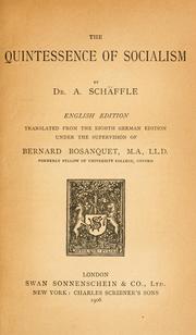 Cover of: The quintessence of socialism by Albert Eberhard Friedrich Schäffle