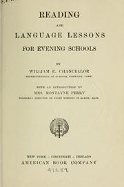 Cover of: Reading and language lessons for evening schools
