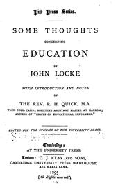 Cover of: Some Thoughts Concerning Education by John Locke