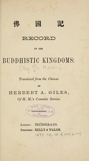 Cover of: Record of the Buddhistic kingdoms by Faxian