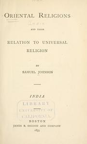 Cover of: Oriental religions and their relation to universal religion.