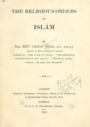 Cover of: religious orders of Islám.