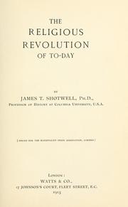 Cover of: religious revolution of to-day
