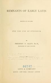 Cover of: Remnants of early Latin