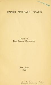 Cover of: Report of First Biennial Convention