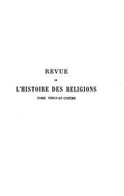 Revue de l'Histoire des Religions by Maurice Vernes, Jean Réville, Léon Marillier, René Dussaud, Paul Alphandéry