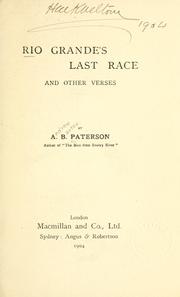 Cover of: Rio Grande's last race and other verses