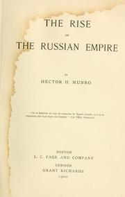 Cover of: The rise of the Russian empire.