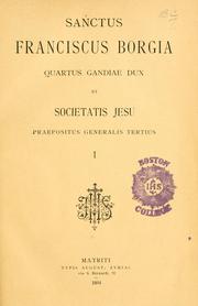 Cover of: Sanctus Franciscus Borgia by 